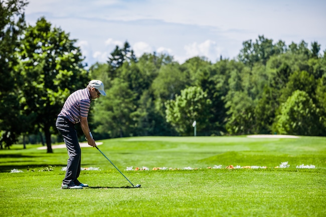 Mature Golfer on a Golf Course (ready to start)